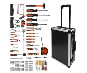WELL HOME MOBILIARIO & DECORACIÓN Chariot à outils avec 88 pièces - Aluminium et acier, poignée en acier, roues de transport