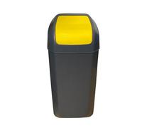 WELL HOME MOBILIARIO & DECORACIÓN Cube - Poubelle avec couvercle basculant de 15 l, couleur jaune
