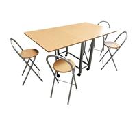 WELL HOME MOBILIARIO & DECORACIÓN Ensemble « Livre » de Table et Quatre tabourets en Bois et métal, mélamine, Grande