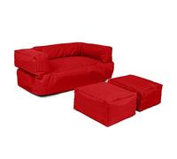 WELL HOME MOBILIARIO & DECORACIÓN Fauteuil 2 pl + Pouf Enfant Rouge