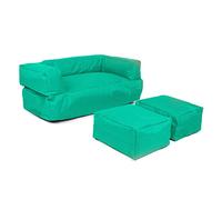 WELL HOME MOBILIARIO & DECORACIÓN Fauteuil 2 pl + Pouf Enfant Turquoise