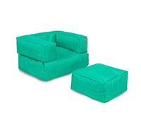 WELL HOME MOBILIARIO & DECORACIÓN Fauteuil + Pouf pour Enfants pour l'extérieur Turquoise
