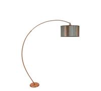 WELL HOME MOBILIARIO & DECORACIÓN Lampadaire en métal courbé, abat-jour droit, collection vintage Malawi, 30x30x185, douille E 27 Max 60 W