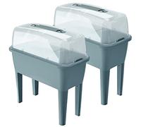 Well Home Mobiliario & Decoración Lot de 2 Jardins urbains avec Serre de 52 litres en polypropylène 77 x 38 x 82 cm Gris