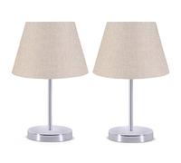WELL HOME MOBILIARIO & DECORACIÓN Lot de 2 lampes de chevet 37 cm couleur taupe
