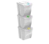 WELL HOME MOBILIARIO & DECORACIÓN Lot de 3 poubelles de recyclage, blanc cassé, 3 x 25 l