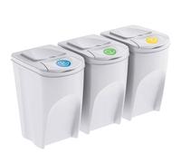 WELL HOME MOBILIARIO & DECORACIÓN Lot de 3 poubelles de recyclage, blanc cassé, 3 x 35 l