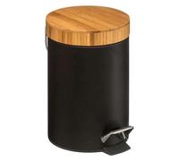 WELL HOME MOBILIARIO & DECORACIÓN Poubelle à pédale 3L Métal Bamboo Noir