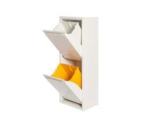WELL HOME MOBILIARIO & DECORACIÓN Poubelle et recyclage métallique à 2 compartiments, 2 x 17 l (34 L) Blanc mat