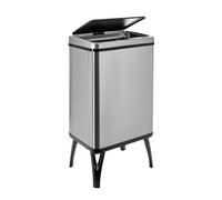 Wellhome Poubelle Intelligente Avec Ouverture Automatique Et Contact Manuel 40l Argent Argent One Size