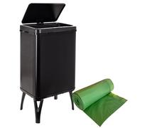 WELL HOME MOBILIARIO & DECORACIÓN Poubelle intelligente de 40 l, hauteur : 71,5 cm (x35,5 x 26), noire avec rouleau de 30 sacs poubelle adaptés