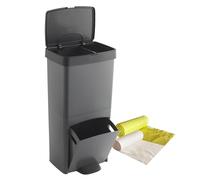 WELL HOME MOBILIARIO & DECORACIÓN Poubelle ou poubelle de recyclage 70L, VERTICALE, 2 Compartiments, Poubelle, 76 cm, gestion facile, COMPREND des sacs poubelles