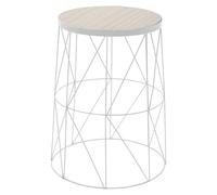 WELL HOME MOBILIARIO & DECORACIÓN Well Home Table d'appoint en métal Blanc Ø28 x 37 cm, 28x28x37 cm