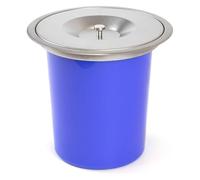 Well Home - Poubelle intégrée dans les plans de travail, avec couvercle en acier inoxydable de 5 L, bleu
