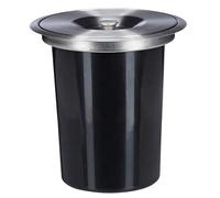 Well Home - Poubelle intégrée dans les plans de travail, avec couvercle en acier inoxydable de 5 L, noir
