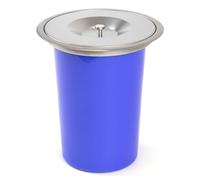 Well Home - Poubelle intégrée dans les plans de travail, avec couvercle en acier inoxydable de 8 l, bleu