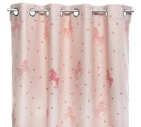 WELL HOME - Rideau occultant enfant "Licorne" rose 140x250cm
