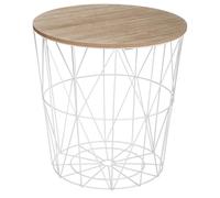 WELL HOME - Table d'appoint 'kumi' en métal blanc Ø40x41