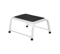 Well Home Tabouret métallique à 1 Marche avec Structure Fixe en Blanc et Noir