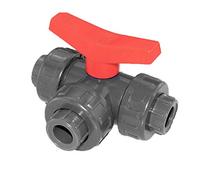 Well2wellness® PVC robinet à boisseau sphérique connexion adhésive 3 voies avec L-alésage 32mm