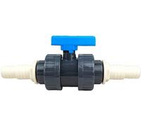 well2wellness® Vanne à boisseau sphérique en PVC avec 2 filetages intérieurs 1 1/2" + 2 embouts de tuyau blancs avec joint torique 32-38 mm