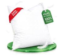 Welldora Oreillers Plumes Set 2 45x45 pour Lit & Canapé 100% Plumes Medium | Oreiller pour lit & canapé | Plumes fines | Malléable & soutenant | Testé sans substances nocives & RDS | Marque suisse