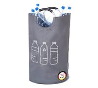 WELLENBORG® Grande bouteille de consigne pliable - Gris - Étanche - Grand panier en verre usé - Rangement de bouteilles vides