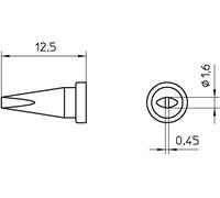 Weller LT ASL Panne de fer à souder forme de burin Taille de la panne 0.45 mm Longueur de la panne 13 mm Contenu 1 pc(s)