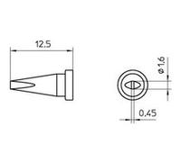 Weller LT ASL Panne de fer à souder forme de burin Taille de la panne 0.45 mm Longueur de la panne 13 mm Contenu G