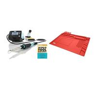 Weller Professional WE 1010 (T0053298699) Station de Soudage Numérique à 1 Canal & WLACCWSM2-02 Tapis De Soudure Antiglisse En Silicone Avec Règle, Compartiments Individuels Et Quatre Zones