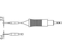 Weller RTM 022 S Panne de fer à souder forme de burin, droite Taille de la panne 2.2 mm Longueur de la panne 19 mm Contenu 1 pc(s)