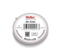 Weller T0051301199 Tresse à dessouder, Bobine de 1,6 m, Largeur 2,0 mm, Tresse de cuivre imprégnée de Flux, Élimination Rapide et Propre de la Soudure, électronique et réparation de Circuits imprimés