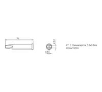 Weller XT-C Panne de fer à souder forme de burin Taille de la panne 3.2 mm Contenu 1 pc(s)
