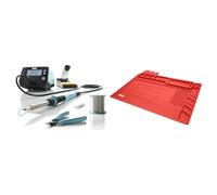 Weller WE 1010 (T0053298390) Kit éducatif 70 W/230 V Station de soudage numérique 1 canal & WLACCWSM2-02 Tapis De Soudure Antiglisse En Silicone Avec Règle, Compartiments Individuels