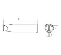 Weller XHT E Panne de fer à souder forme de burin Taille de la panne 7.6 mm Longueur de la panne 48 mm Contenu G