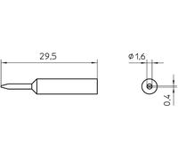 Weller Panne de fer à souder XNT 6 – forme burin – 1,6 mm – 30 mm – 1 pc