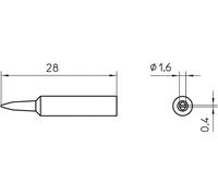 Weller XNT A Panne de fer à souder forme de burin Taille de la panne 1.6 mm Longueur de la panne 28 mm Contenu 1 pc(s)