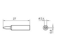 Weller Panne de fer à souder XNT B forme burin Ø 2,4 mm 1 pièce