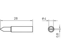 Weller Panne de fer à souder XNT D – burin, panne 4 mm, longueur 28 mm – 1 pc(s)