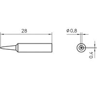 Weller Panne de fer à souder XNT H – burin Ø 0,8 mm – 28 mm – 1 pc