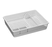 WELLGRO Égouttoir à vaisselle, en plastique, sans BPA, fabriqué en UE, égouttoir à vaisselle, couleur : blanc