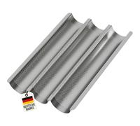 WELLGRO Plaque à baguettes - Pour jusqu'à 3 baguettes - Plaque à baguettes avec revêtement anti-adhésif - 38,5 x 28,5 x 4 cm