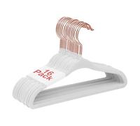 Wellong Cintres Velours pour Enfants 16 Pièces, 28cm, Cintres Antidérapants pour Bébés et Enfants en Bas Âge, Blanc Or Rose