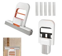 WELLXUNK Mini Vadrouille Éponge, 2 Manchons + 5 Têtes de Vadrouille, Mini Serpillère Portable Auto-Essoreuse pour Verre, Bureau, Sol (Couleur A)