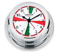 Wempe - CW090001 - Horloge de yacht - 110mm - laiton chromé - avec réveil et secteurs radio - SKIFF