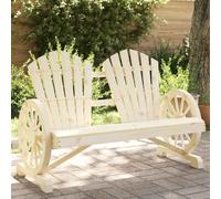 WEMYUFURN Chaise de jardin Adirondack 2 places en bois de sapin massif, assise ergonomique et dossier incliné pour un confort optimal, accoudoirs aspect bord de chariot, résistante