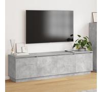 WEMYUFURN Meuble TV avec LED gris béton - Table basse - Buffet de salon - 180 x 38 x 49 cm - Matériau dérivé du bois