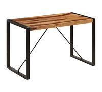 WEMYUFURN Table à manger, 120 x 60 x 76 cm, en bois massif, table pour repas, table de cuisine, table de salle à manger pour salle à manger et cuisine