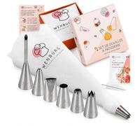 Wenburg Kit de 7 Douilles à Pâtisserie Professionnelles en Acier Inoxydable de Qualité Supérieure pour Sublimer vos Créations Culinaires - Poche à Douille Reutilisable Compatible Lave-vaisselle