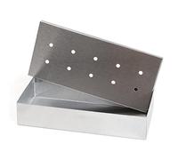 Wenco Boîte de fumage de qualité supérieure - 20 x 9,5 x 4 cm - En acier inoxydable - Résistante à la chaleur - Pour barbecue à gaz et barbecue au charbon de bois - Argenté